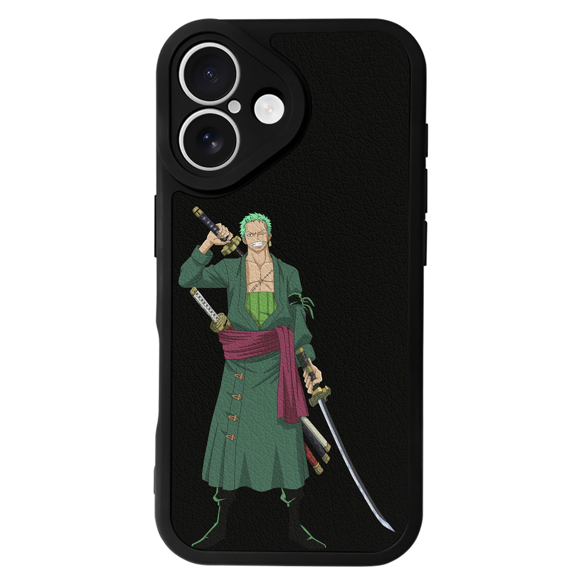 （画像用） ワンピース ロロノア・ゾロ ONE PIECE Roronoa Zoro 【iPhone 16シリーズ対応】シリコンスマホケース（レザー調） 材質：シリコン